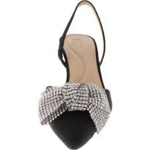 INC International Concepts Black Heels with Silver Bow